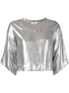 Golden Goose Deluxe Brand - Cropped T-shirt - Women - Cupro - M, Grey, Cupro