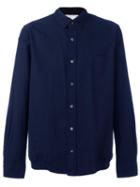Sacai Contrast Hem Shirt, Men's, Size: 4, Blue, Cotton/polyester