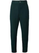 Ann Demeulemeester Ribbed Hem Detail Trousers, Men's, Size: Large, Green, Linen/flax/wool