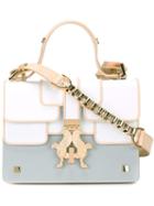 Giancarlo Petriglia Chain Detail Shoulder Bag, Women's, Grey, Calf Leather