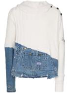 Greg Lauren X Paul & Shark Denim Knit Hoodie - Neutrals