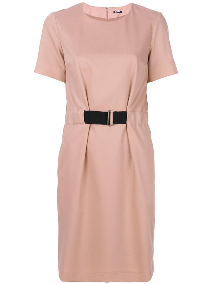 Jil Sander Navy Belted Dress - Pink & Purple