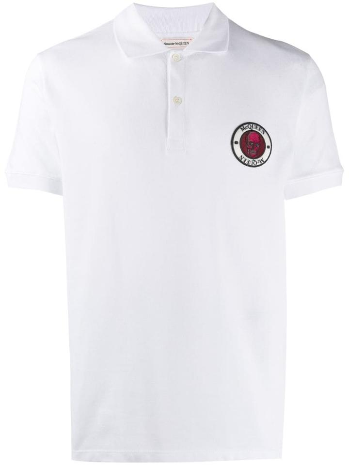 Alexander Mcqueen Skull Logo Patch Polo Shirt - White