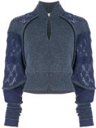 Mame Kurogouchi Contrast Knit Jumper - Blue