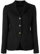 Tagliatore Patch Pockets Blazer, Women's, Size: 40, Black, Virgin Wool/cupro