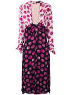 Proenza Schouler Floral Midi Shift Dress - Pink & Purple