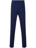 Incotex - Flap Detail Tapered Trousers - Men - Cotton/linen/flax - 48, Blue, Cotton/linen/flax