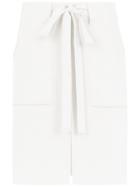 Egrey Drawstring Knit Skirt - White