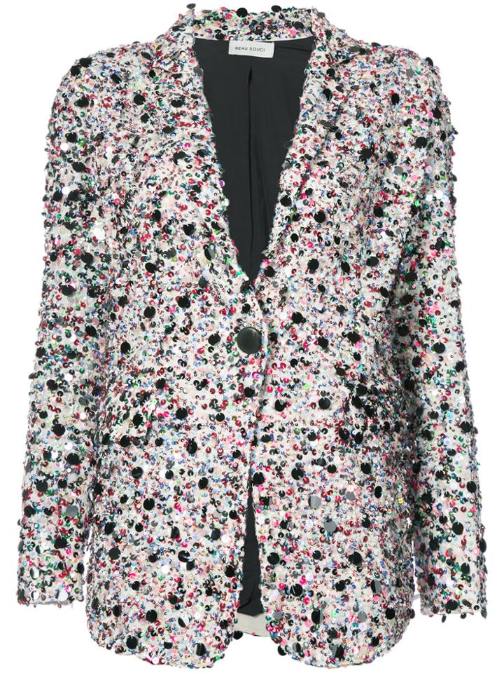 Beau Souci Single Breasted Sequin Jacket - Multicolour
