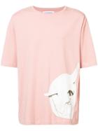 Rochambeau Bull Applique T-shirt - Pink & Purple