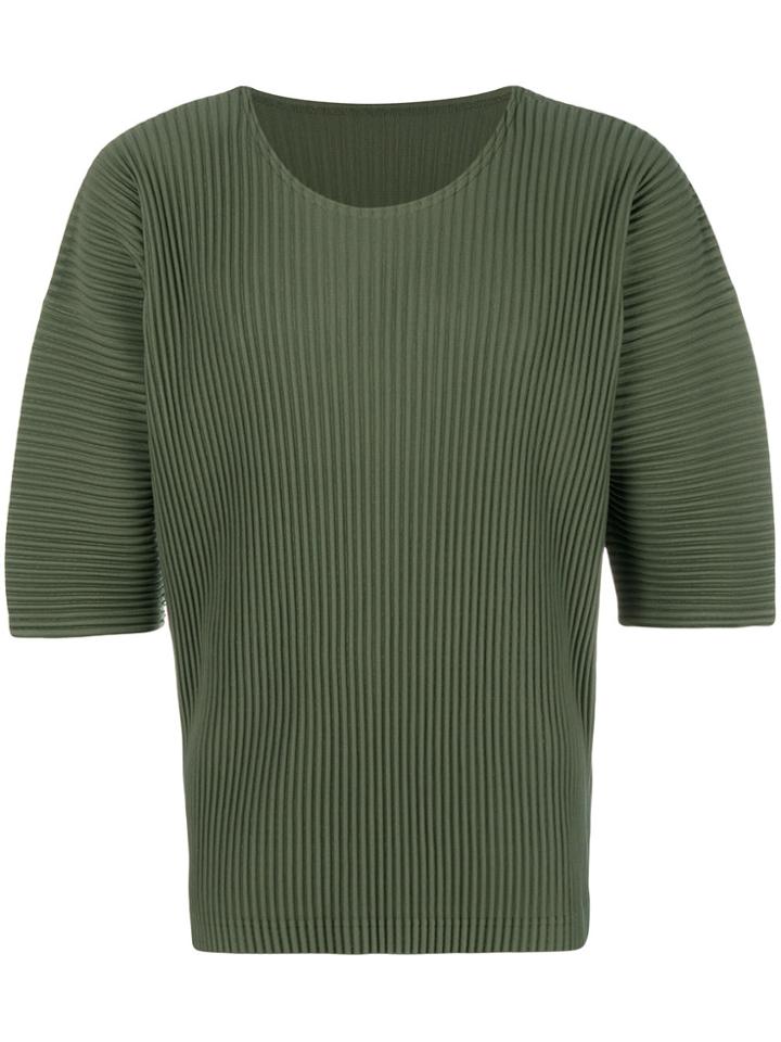 Homme Plissé Issey Miyake Oversized Pleated T-shirt - Green