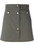 Kenzo A-line Mini Skirt, Women's, Size: 34, Grey, Cotton/polyurethane/polyester