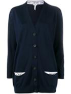 Loewe Logo Cardigan, Women's, Size: Medium, Blue, Virgin Wool/polyamide