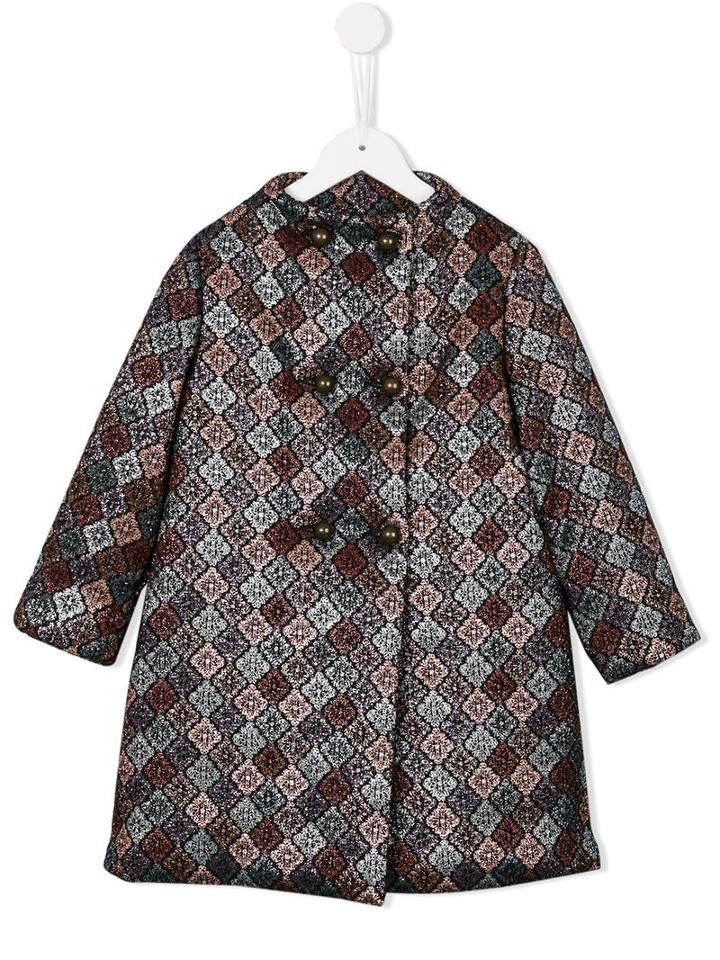 La Stupenderia Metallic (grey) Jacquard Coat, Girl's, Size: 10 Yrs