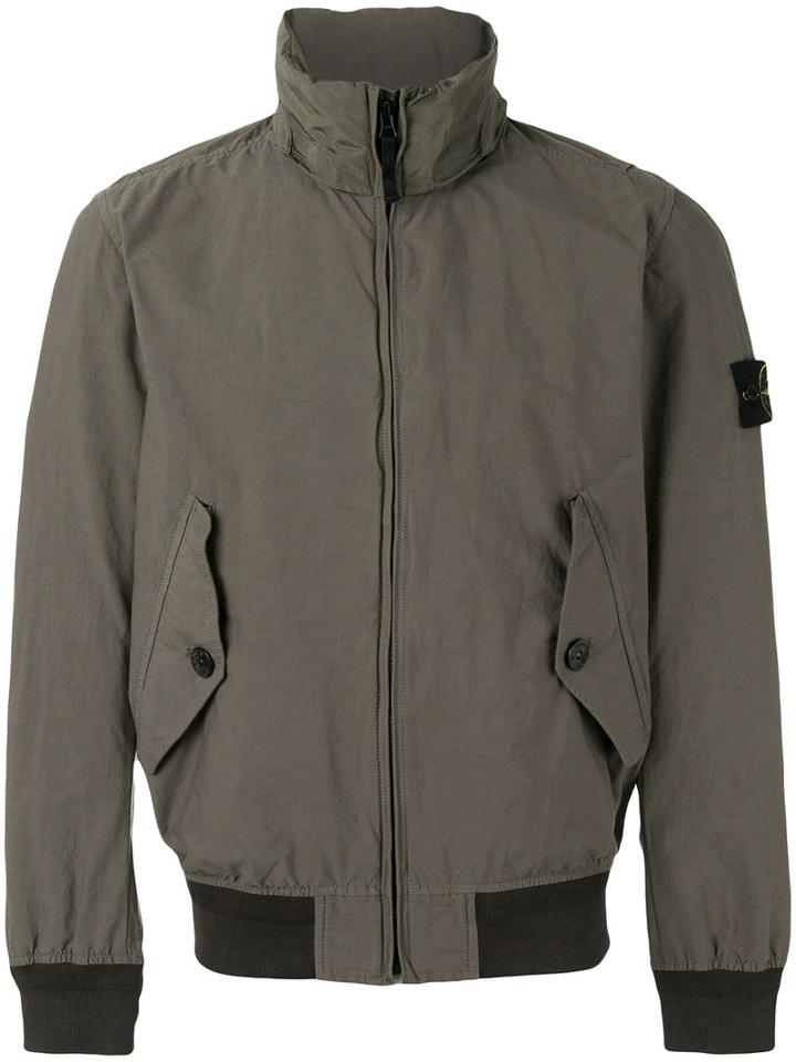 Stone Island - Ribbed And Shell-trimmed Windbreaker - Men - Cotton/polyamide/polyurethane Resin - Xl, Green, Cotton/polyamide/polyurethane Resin