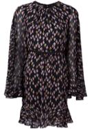 Giambattista Valli Floral Print Sheer Dress, Women's, Size: 42, Black, Silk/cotton/viscose