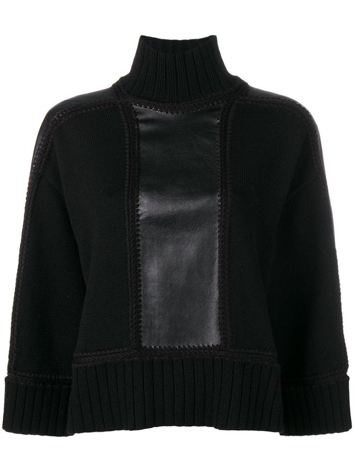 Alberta Ferretti Funnel Neck Jumper - Black
