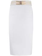 Elisabetta Franchi Belted Pencil Skirt - White