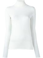 Joseph Roll Neck Knitted Blouse, Women's, Size: Large, White, Merino