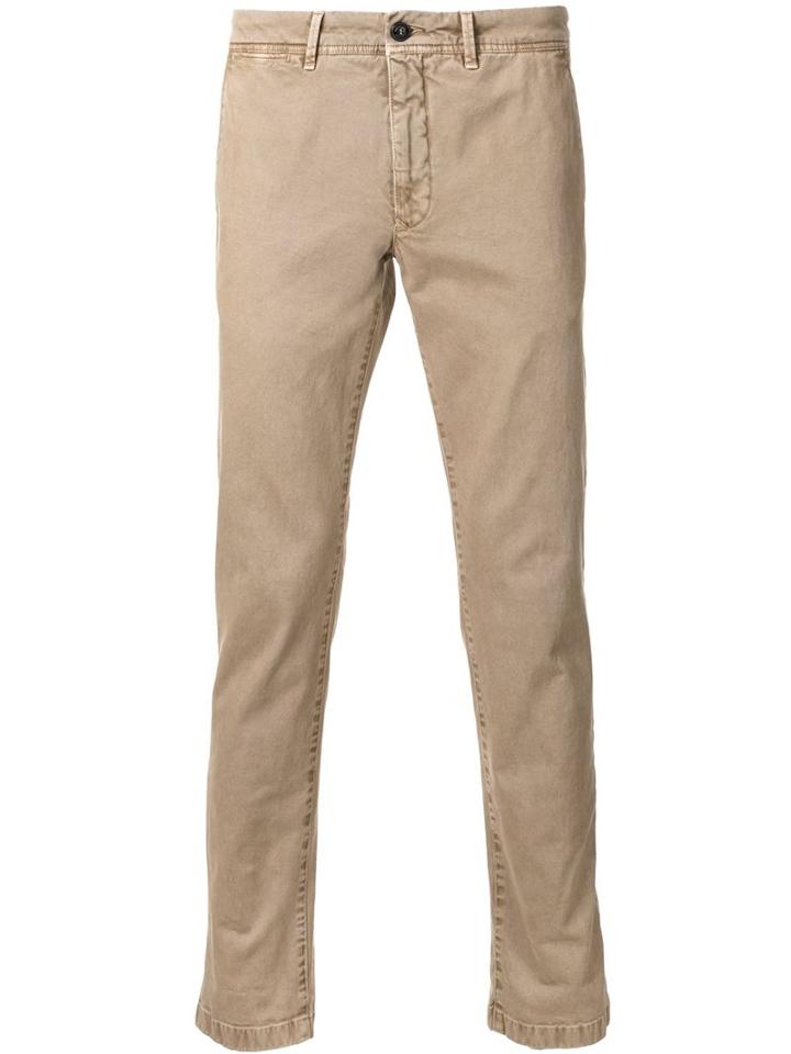Moncler Classic Chinos, Men's, Size: 50, Brown, Cotton/spandex/elastane