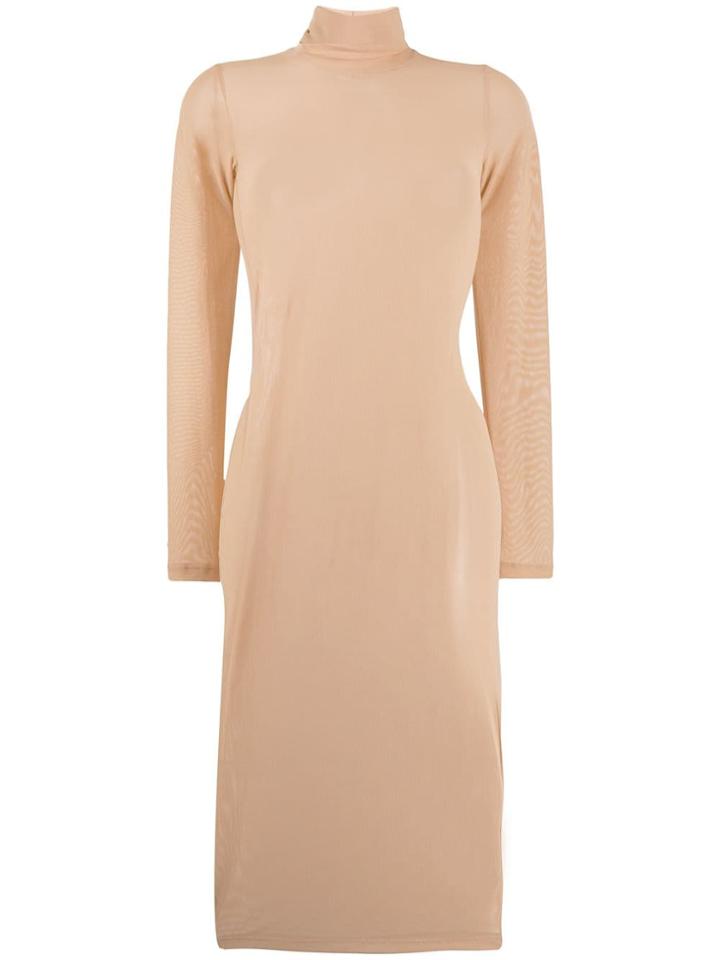 Mm6 Maison Margiela Sheer Mesh Dress - Neutrals