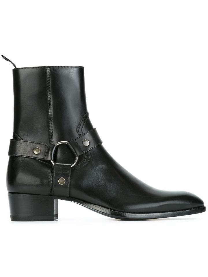 Saint Laurent 'classic Wyatt' Harness Ankle Boots