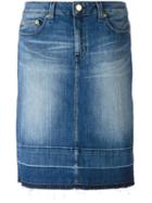 Michael Michael Kors Stonewashed Denim Skirt, Women's, Size: 6, Blue, Cotton/spandex/elastane
