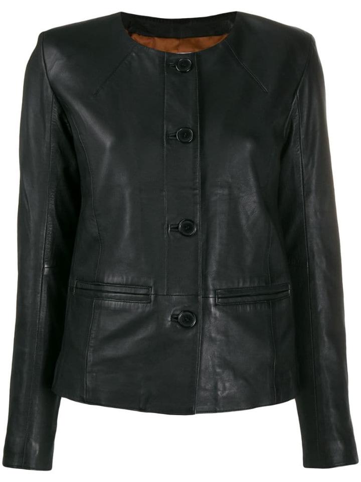 S.w.o.r.d 6.6.44 Button Up Leather Jacket - Brown