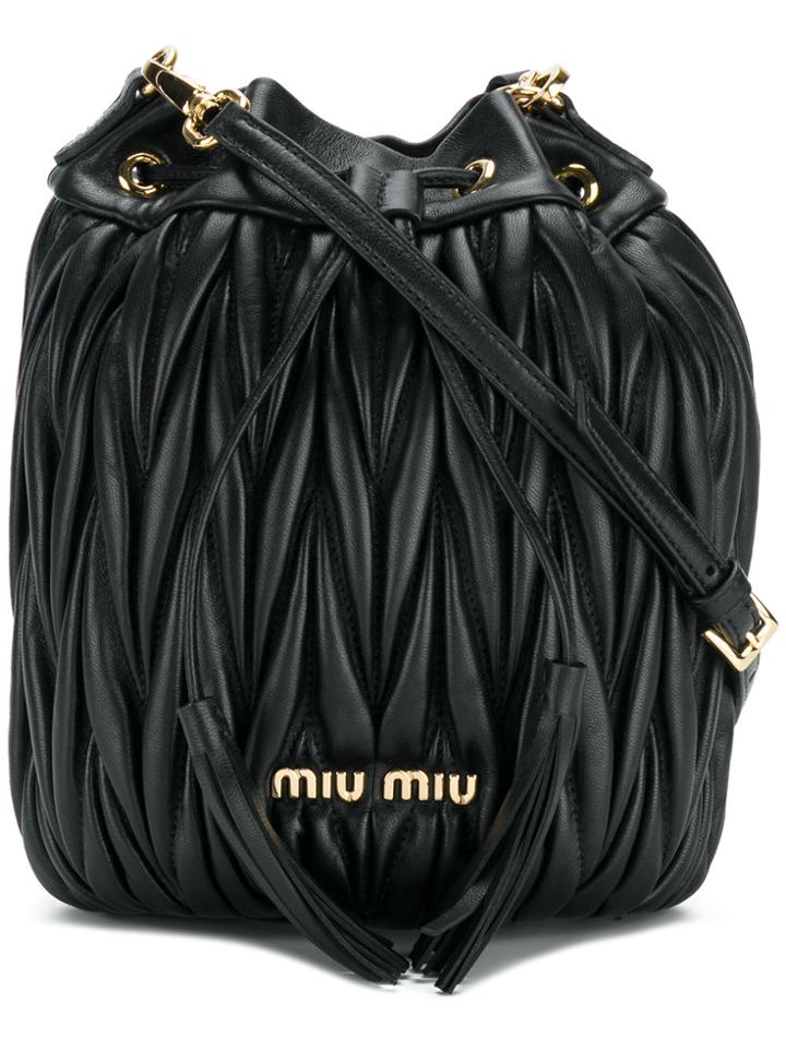 Miu Miu Ruched Duffel Bag - Black