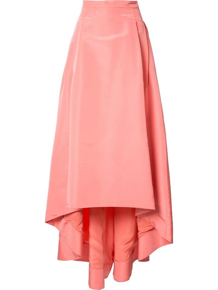 Carolina Herrera Asymmetric Full Skirt, Women's, Size: 2, Pink/purple, Silk