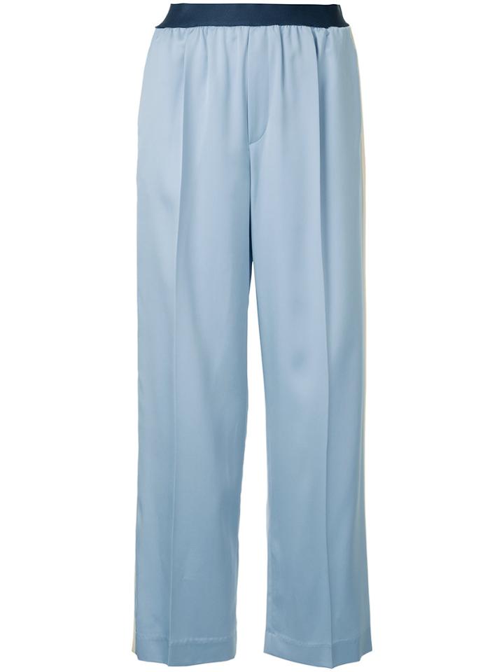 Astraet Side Stripe Straight Trousers - Blue