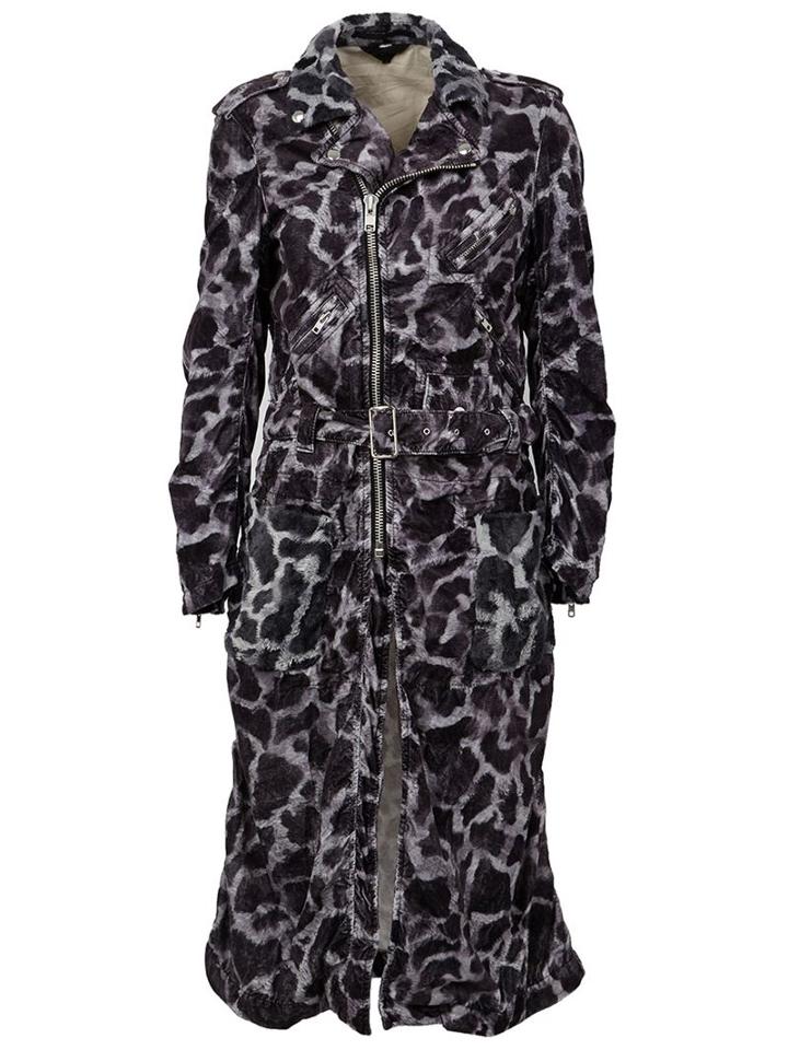 Comme Des Garçons Animal Print Biker Coat