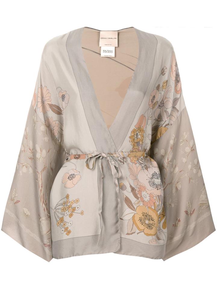 Erika Cavallini Printed Belted Kimono - Multicolour