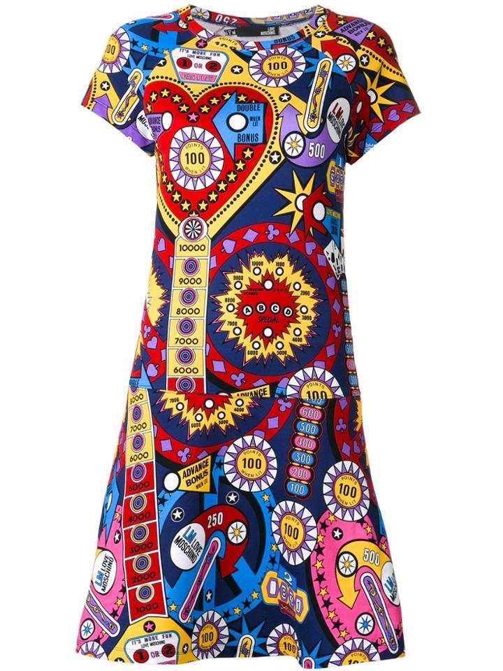 Love Moschino Multiple Print Flared Dress - Multicolour