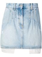 Off-white Denim Mini Skirt - Blue