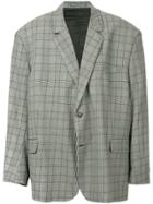 Hed Mayner Oversized Check Print Blazer - Grey