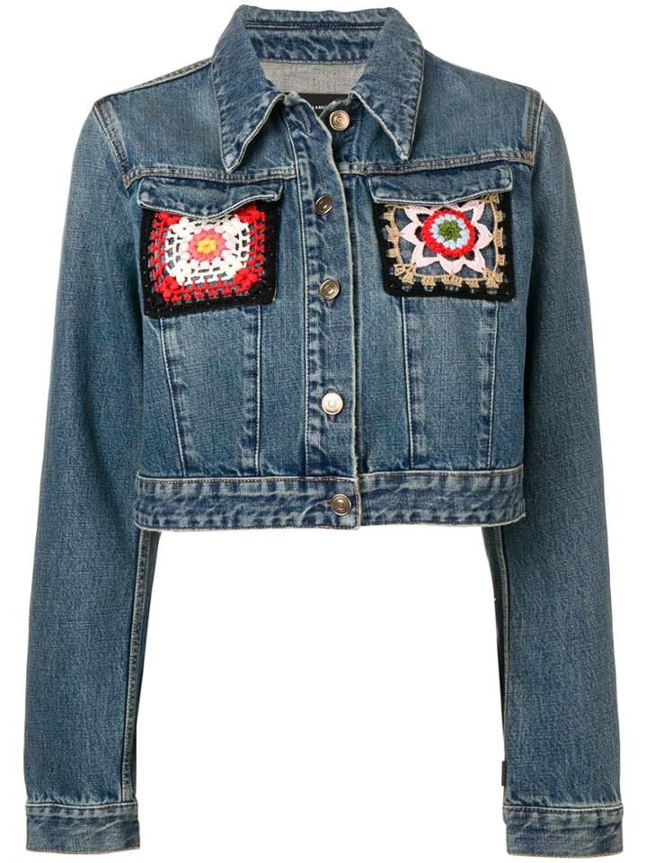 Alanui Embroidered Denim Jacket - Blue