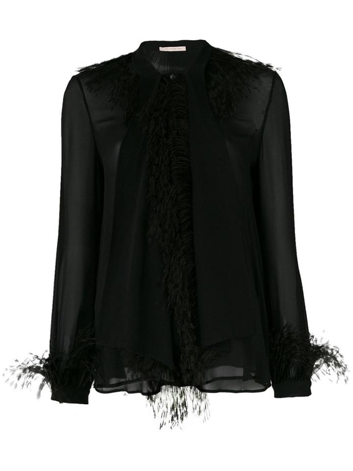 Christopher Kane Feather Blouse - Black