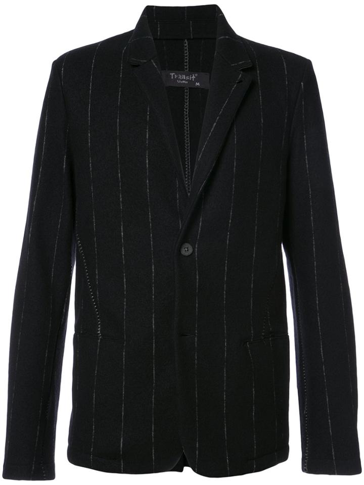 Transit Striped Blazer - Black