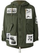 As65 - Patch Detail Military Jacket - Men - Cotton/nylon/leather/viscose - M, Green, Cotton/nylon/leather/viscose