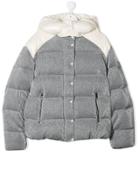 Moncler Kids Short Padded Jacket - Silver