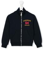 Dsquared2 Kids Logo Zip Front Sweatshirt, Boy's, Size: 6 Yrs, Blue
