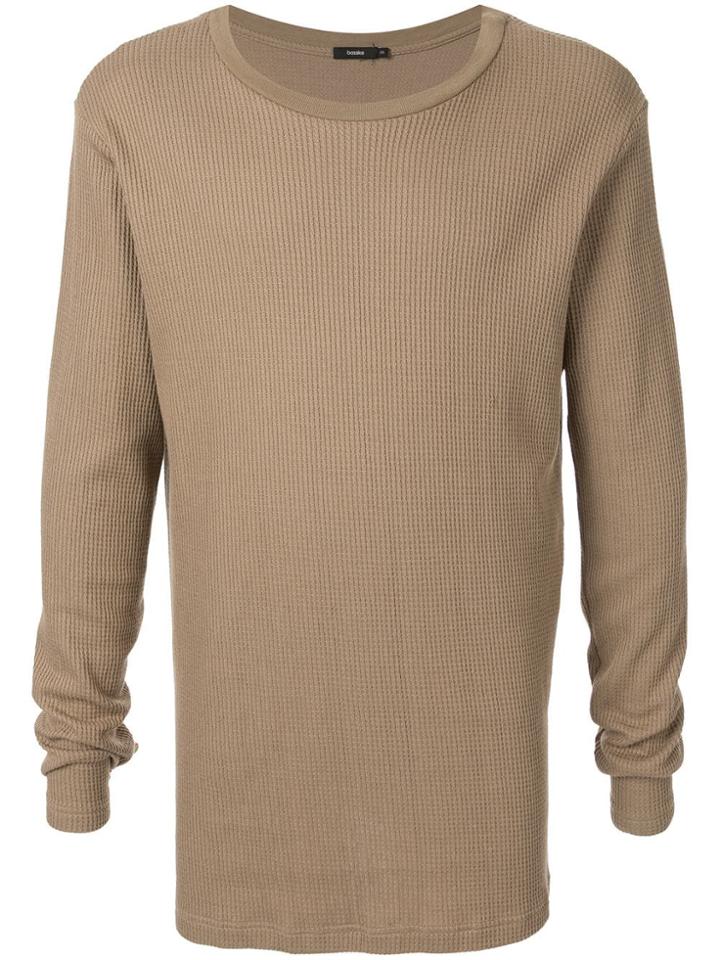 Bassike Long-sleeve Waffle Sweater - Brown