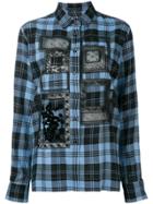 Ermanno Scervino Lace Detail Checked Shirt - Blue