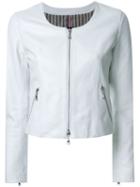 Guild Prime Collarless Zip Jacket, Women's, Size: 36, White, Lamb Skin/cupro