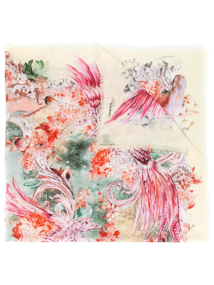 Roberto Cavalli - Multi-print Scarf - Women - Modal - One Size, Yellow/orange, Modal