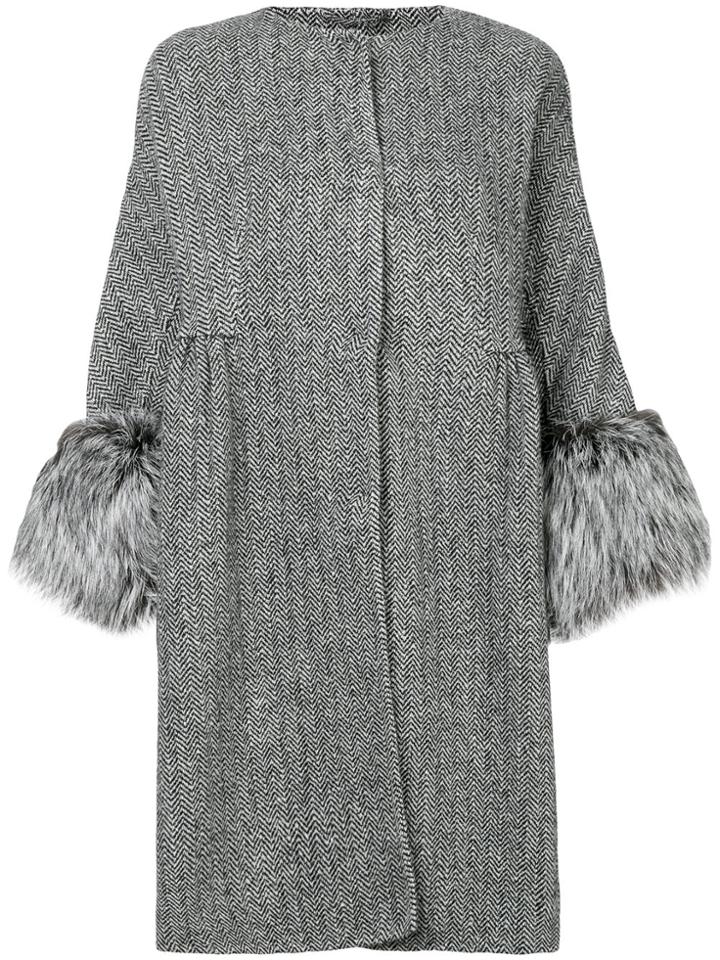 Ermanno Scervino Fur Cuffs Coat - White