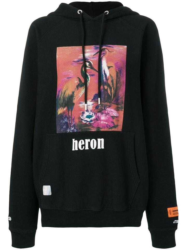 Heron Preston Graphic Print Hoodie - Black