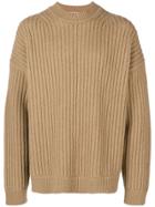 Jil Sander Rib Knit Oversized Sweater - Neutrals