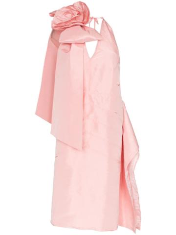Miu Miu Rosette Appliqué Silk-taffeta Dress - Pink